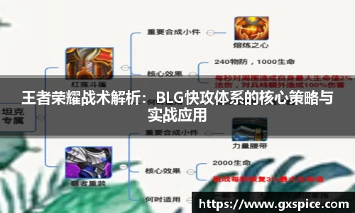 王者荣耀战术解析：BLG快攻体系的核心策略与实战应用