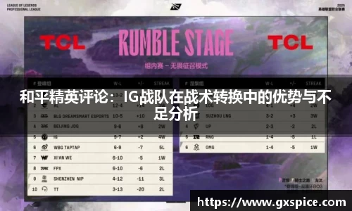 和平精英评论：IG战队在战术转换中的优势与不足分析