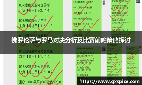佛罗伦萨与罗马对决分析及比赛前瞻策略探讨