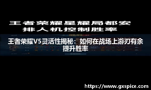 王者荣耀V5灵活性揭秘：如何在战场上游刃有余提升胜率
